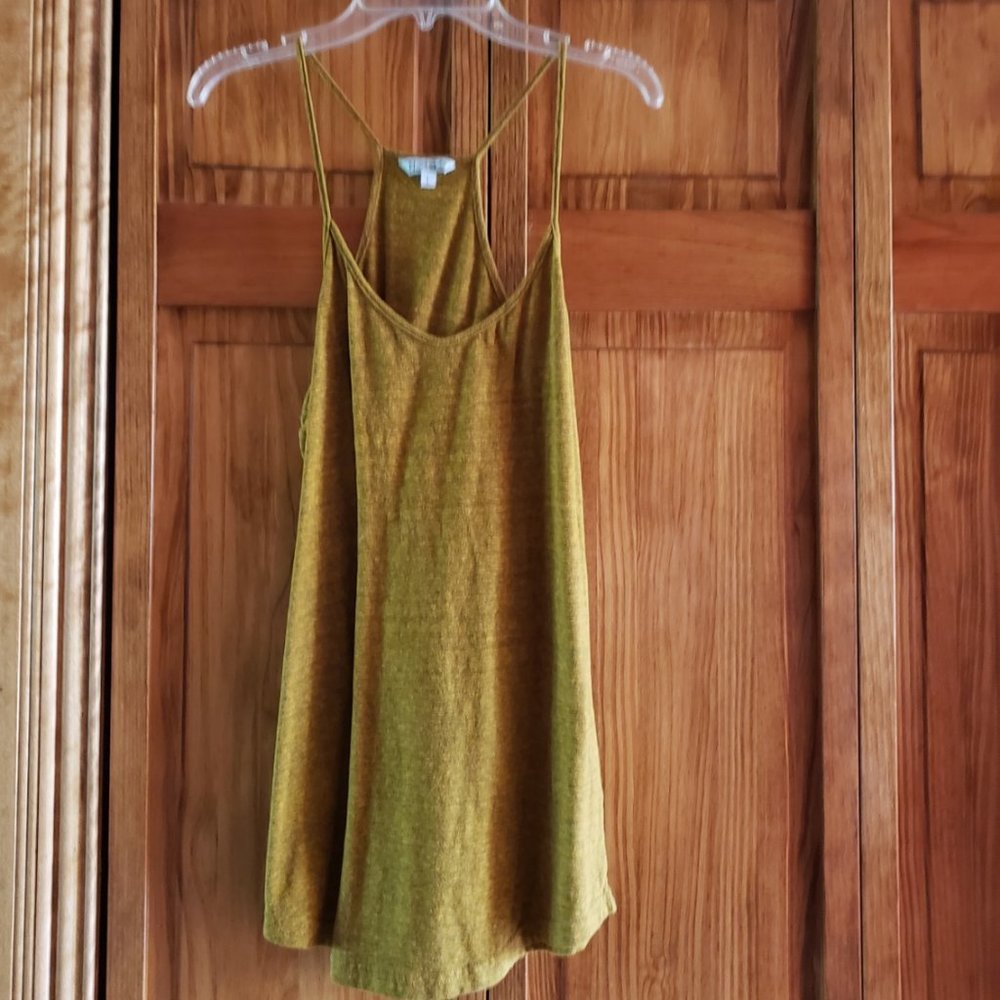 NOSTALGIA metallic gold tone/gray structured tank sz L junior